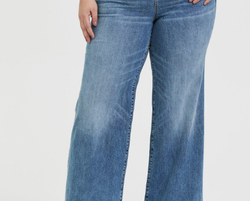 Wide leg plus size 👖 jeans. cover photo collage