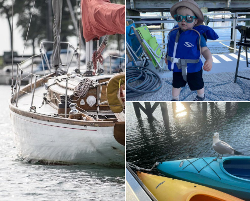 Living Aboard a Boat--even in winter. cover photo collage