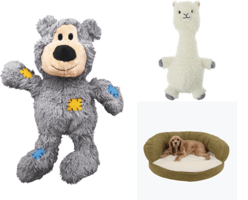 Fun dog toys/stuff cover photo collage