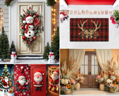 Seasonal decorations cover photo collage