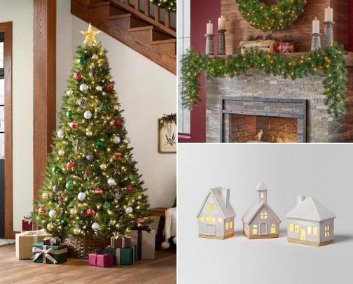 Cute christmas decorations cover photo collage