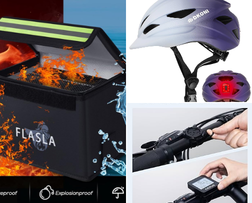 “Smart & Safe E-Bike Essentials for Every Rider” cover photo collage