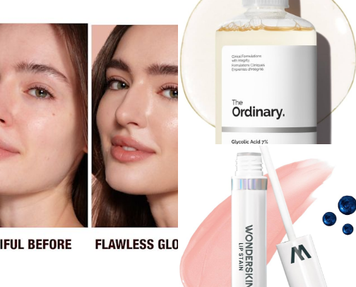 Beauty products cover photo collage