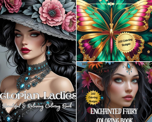 Coloring Books to Relax & Unwind! cover photo collage