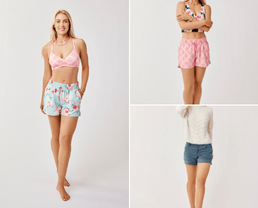 women shorts cover photo collage