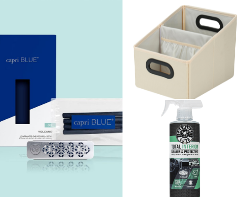 New car: Cream on the inside, clean on the outside cover photo collage