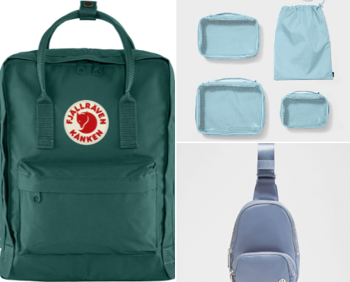 what’s in my bag - flight edition🤍 cover photo collage