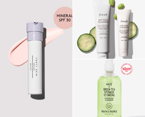 Makeup and Skincare Products cover photo collage