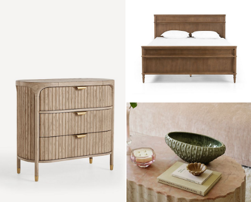 Shés Design Edit: Cozy Luxe Bedroom Shoppable Boards cover photo collage