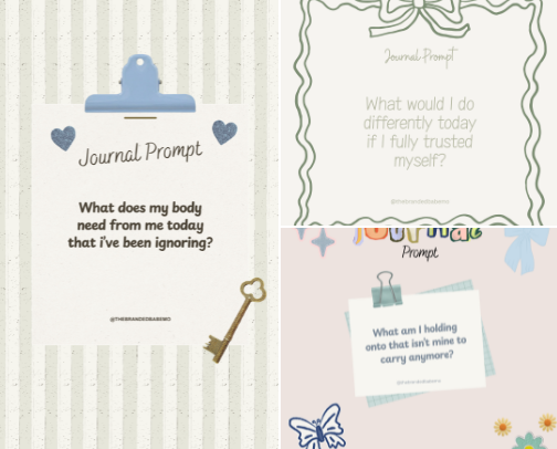 Journal Prompts for When You Don't Know Where to Start cover photo collage