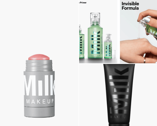 Milk cosmetics cover photo collage