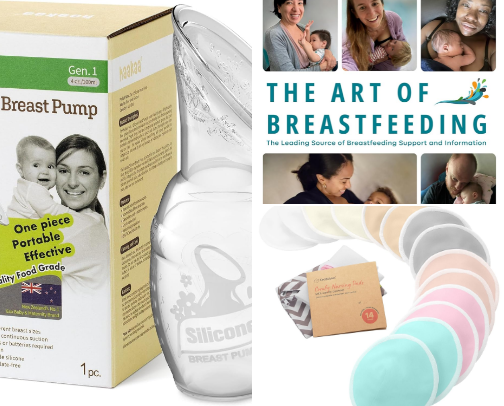 What I put in a gift basket for a mom-to-be planning to breastfeed- Go to Baby shower Gift cover photo collage