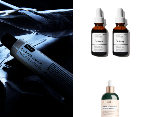 (Anti Aging) Copper Peptide Serums for Skin Elasticity cover photo collage