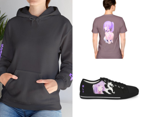 Purple-Haired Waifu Apparel Collection cover photo collage