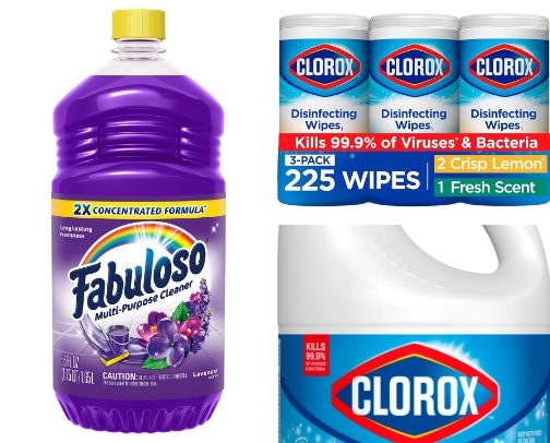 Households cleaning essentials cover photo collage