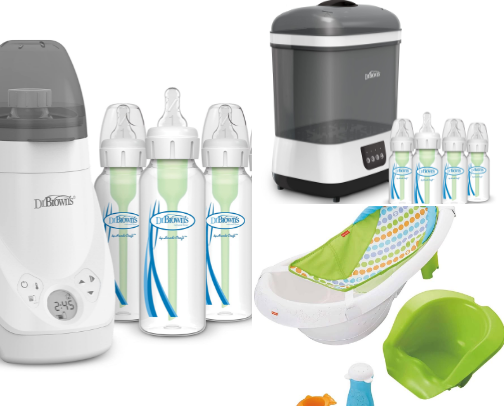 New born baby essentials cover photo collage