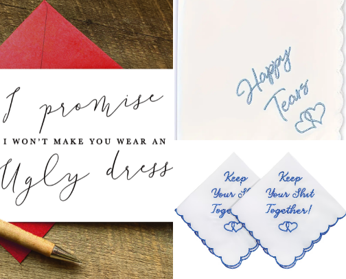 Bridesmaid Gifts: Proposal, Bach & Day of cover photo collage