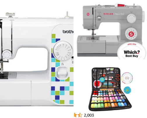 Sewing equipment cover photo collage