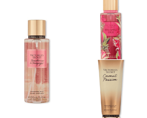 victoria's secret parfumes and body mists cover photo collage