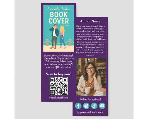 Customizable Author Bookmarks cover photo collage