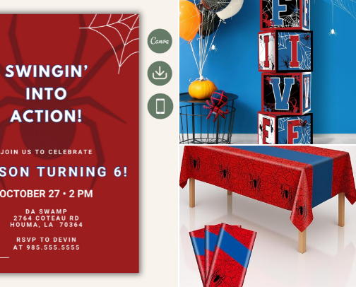 🕸️ Spider Hero Birthday Party Must-Haves cover photo collage