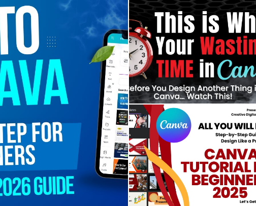Canva Design Tutorials for Beginners cover photo collage