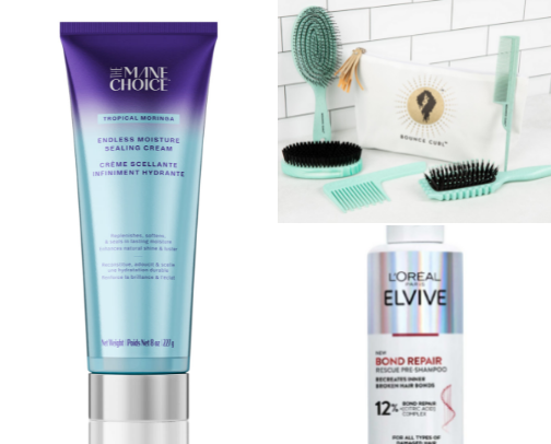 Curly hair products cover photo collage