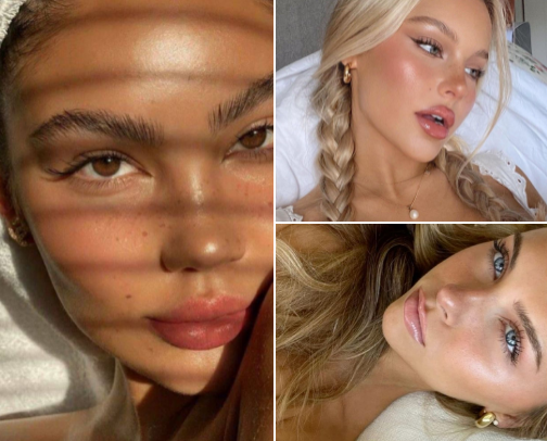 Clean girl makeup 💄 cover photo collage