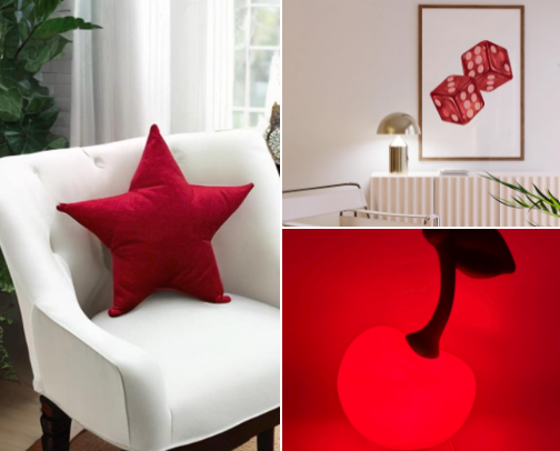 Red Bedroom Decor cover photo collage