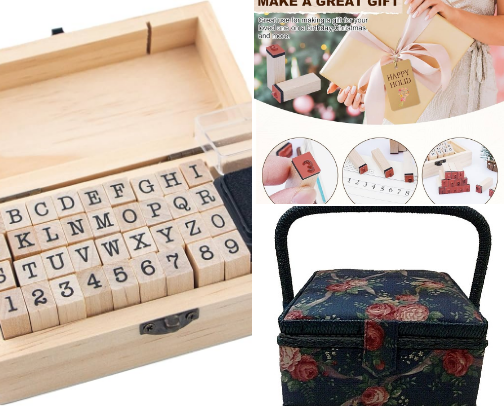 Download - Rubber Stamp Letters Numbers and Alphabets, 36 Pcs Small Wooden Rubber Stamps for Card Making, DIY Craft, Scrapbooking Supplie, etc. set cover photo collage