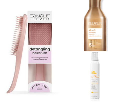 Hair care for damaged hair. cover photo collage
