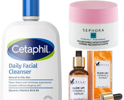 Skincare Products cover photo collage