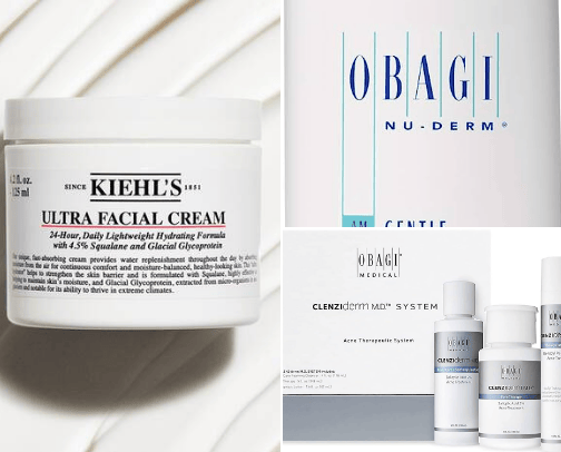 My everyday face and body products ♥️ cover photo collage