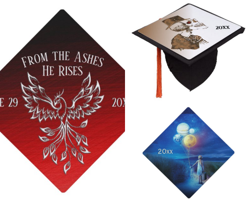 Graduation Caps Fun Cake Topper cover photo collage