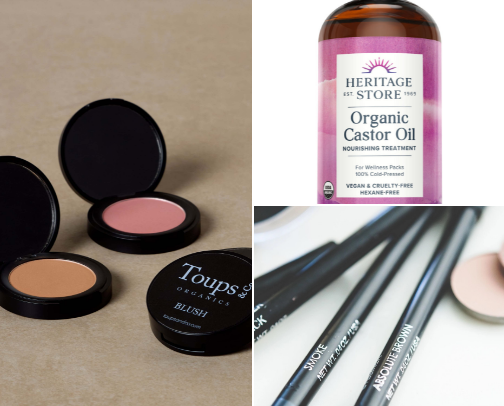 Makeup/beauty products you’ll see in my low tox routine cover photo collage