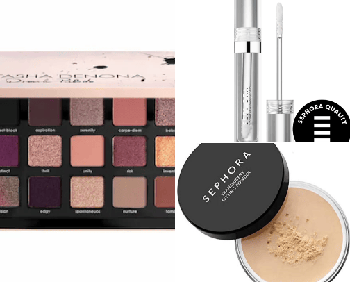 makeup products cover photo collage