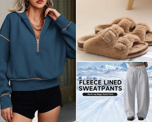Winter Cozy Clothing for Her cover photo collage
