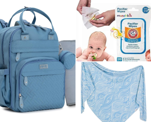 Diaper bag must haves!🤍💗💙 cover photo collage