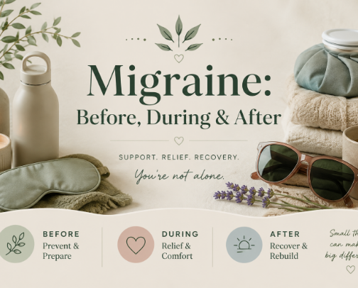 🧠 Migraine: Before, During & After cover photo collage