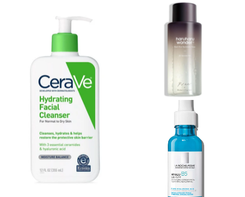 Skincare products for dry skin🧴 cover photo collage