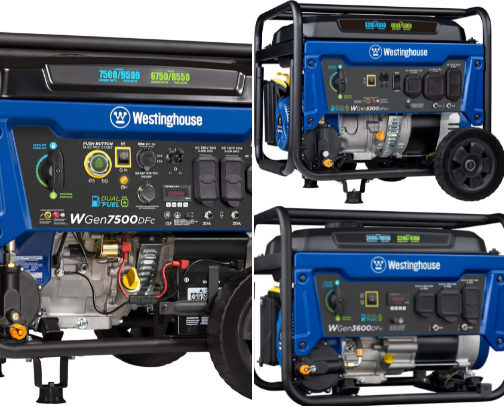 Westinghouse Dual Fuel Generators cover photo collage