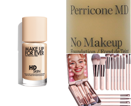 Beauty cosmetics cover photo collage