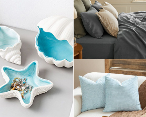 Coastal girl room items cover photo collage