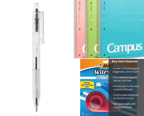 Stationary supplies cover photo collage
