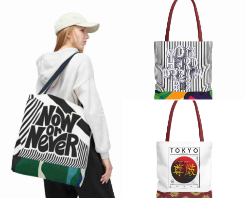 Art Meets Style – Dual-Sided Canvas Tote Bag cover photo collage