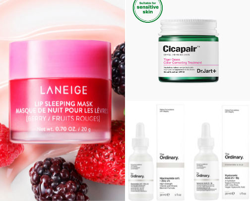 BEST skin care products cover photo collage