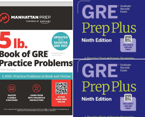 Read Online - Study companions for 5 lb. Book of GRE Practice Problems: 1,400+ Practice Problems in Book and Online (Manhattan Prep 5 lb) cover photo collage