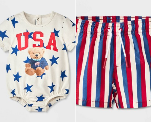 American themed baby boy and girls clothing cover photo collage