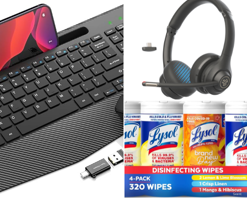 Office supplies cover photo collage