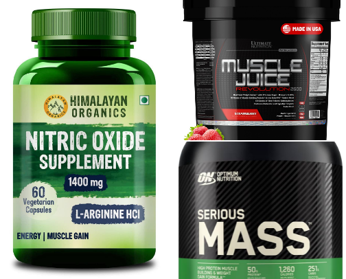 Supplement for muscle growth and gaining weight cover photo collage